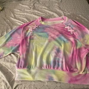 Gorgeous tie dye multicolor sweater from Justice!